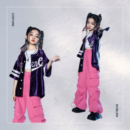 ステージで目立つ！パープルジャージ×ピンクパンツセット