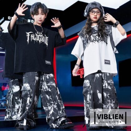 モノトーン×迷彩 ダンスファッションセット