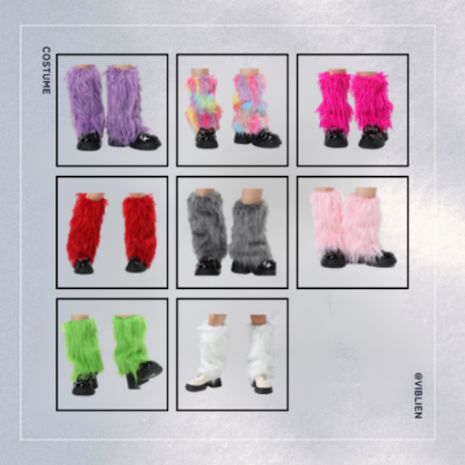 【全8色】ふわもこファーレッグウォーマー