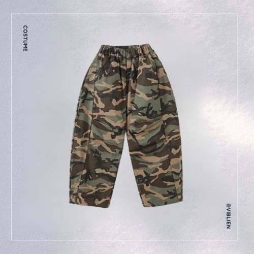 カーキ迷彩 ストリートHIPHOP キッズダンス衣装 - 画像 (11)